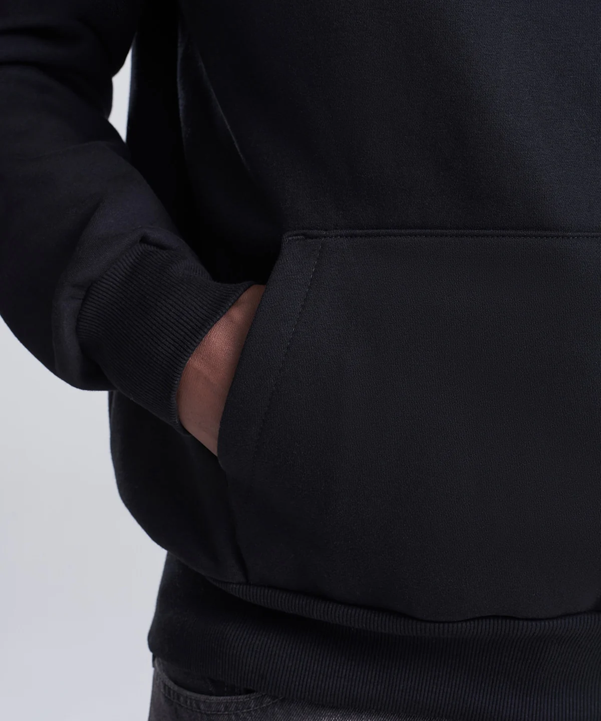 Close-up of the Signature hoodie's front pocket